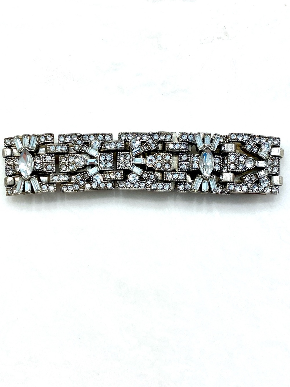 Stella & Dot Silver Crystal Art Deco Link Bracelet - Missing Stone Back - Picture 6 of 7